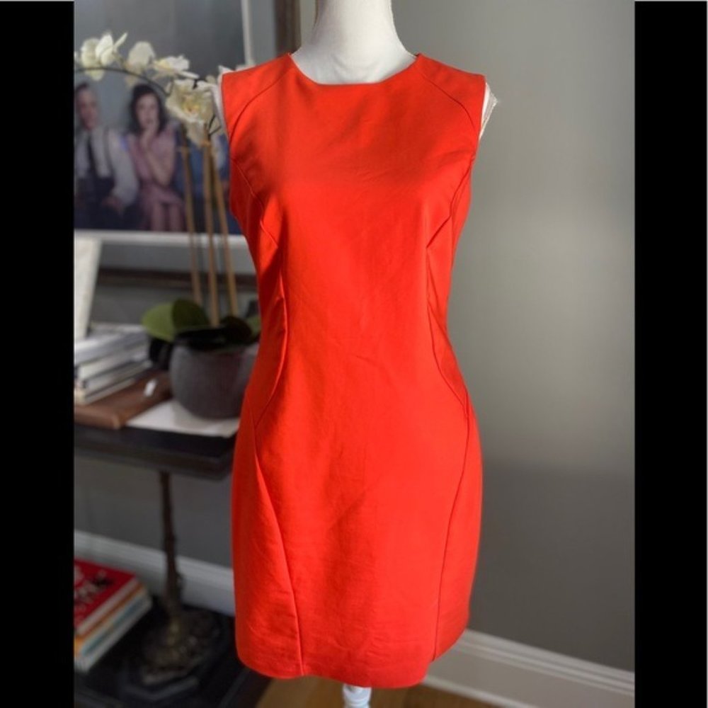 Zara Open Back Cutout Mini Dress Orange Large - Picture 3 of 9